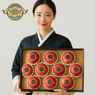 [프리미엄 청송 사과 선물세트]백화점 납품중인 청송사과 선물세트 일반형 선물세트 고급형 선물세트 명절 선물세트, 1개, 청송사과 선물세트 6호-4kg 최상품-팬캡포장