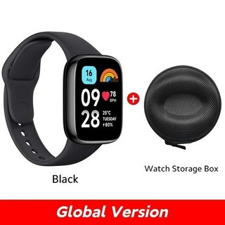샤오미 레드미 워치 3 액티브 글로벌 버전 블루투스 전화 통화 혈중 산소 모니터 심박수 1.83 인치 디스플레이, 13 Black Add Box
