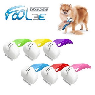 풀리이지브러쉬 강아지 빗 죽은털제거 브러쉬 장모 단모 공용, (소)옐로우, 1개