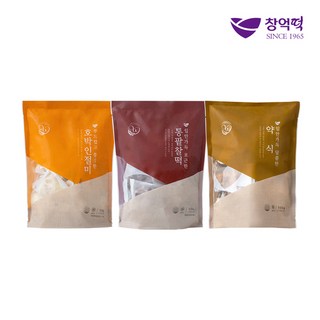 창억떡3종 (호박인절미+통팥찰떡+약식), 3개, 500g