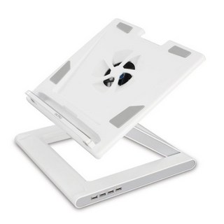 <라일레> 노트북 쿨링 거치대 스탠드 USB전원 허브 온라인수업용 원격수업용 화이트, 1개