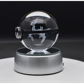 寶可夢手辦 口袋妖怪 神奇寶貝 3D內雕水晶球 發光多彩 變換水晶小夜燈 創意夜燈 創意擺件 禮物, 阿爾宙斯, 阿爾宙斯