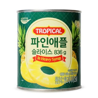 롯데푸드 롯데 파인애플슬라이스 통조림, 836g, 12개