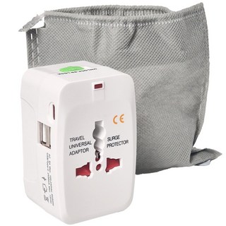 앞날창창 해외 여행용 변환 멀티어댑터 USB 2포트 C타입 1포트 + 파우치, 1개