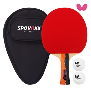 버터플라이 탁구라켓 쉐이크 양면 카본 NAKAMA S-1 + 스포빅스 풀케이스
