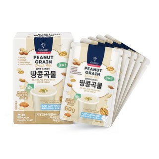 더캐럿 물에 타먹는 홈카페 믹스 파우더 땅콩 곡물 라떼, 1개, 50g, 5개입