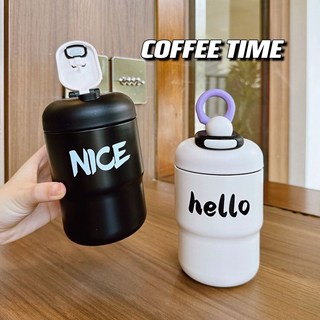 保温杯 咖啡隨行杯 咖啡杯 不鏽鋼杯 保冷杯 隨身杯 保温咖啡杯 咖啡保溫杯 手提 保溫杯 保溫杯 手提 不鏽鋼保溫杯, Tb2023-601黑色,500ml, 1個