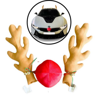 코스모눅 루돌카 자동차 차랑용 크리스마스 루돌프 장식 뿔 1개, 리얼 뿔 루돌카 세트