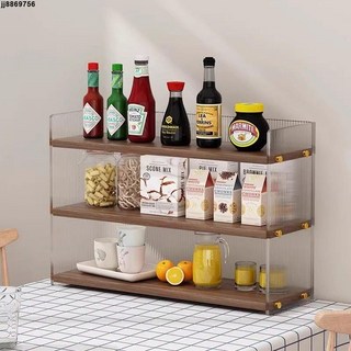 桌面置物架 三層餐飲具杯架收納架 餐桌收納 化妝品展示架 客廳家用, 清新原木色,原木色一層