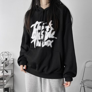 LR [기모선택] 국산 오버핏 띵크 레터링 후드티 빅사이즈 남녀공용