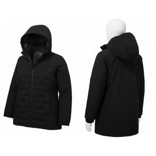 [백화점 출고] K2 패딩 여성 피나투보 중기장 힙기장 블랙 후드 탈부착 자카드 다운 점퍼 자켓