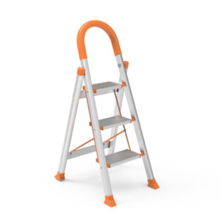 yuchern 三階摺疊家用鋁梯，輕巧耐用，穩固防滑，居家清潔裝修好幫手, 1套