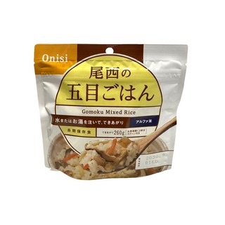 Onisi 尾西食品 乾燥飯 什錦風味飯 即食方便米飯 防災儲備糧食, 1包, 100g