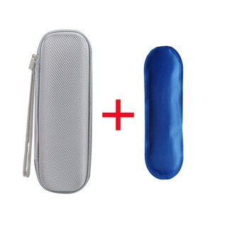 인슐린보냉쿨러 휴대용 외출 약 주사 보관 파우치 백, 그레이 손잡이형+아이스팩 2-3개, 1개, 기본 색상