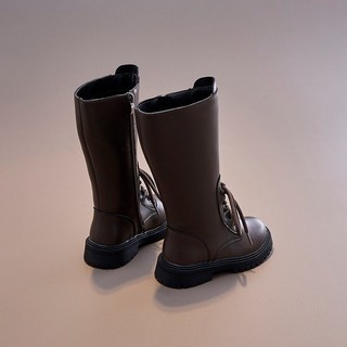 여자 공주 높은 부츠 2025 새로운 다목적 디자이너 레이싱 어린이 인과 부츠 가을 미끄럼 방지 어린이 솔리