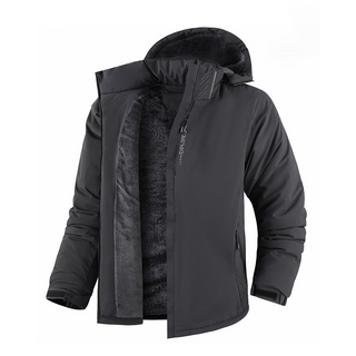 暴雨級防潑水L-9XL刷毛衝鋒外套，防潑水防風保暖外套，大尺碼滑雪外套