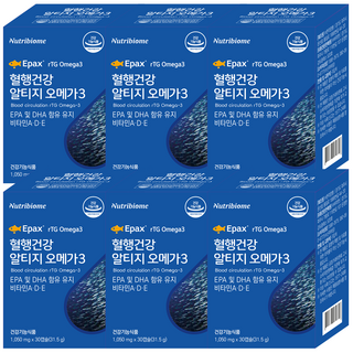 캐나다완제품 RTG 알티지 오메가3 1000 저온초임계 추출공법 어피 젤라틴, 30정, 6개