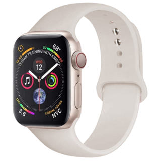 밴드톡 애플워치 호환 실리콘 원버튼 스포츠 스트랩 소프트 밴드 애플워치 스트랩(11 10 9 8 7 6 5 4 3 2 SE2/3 Ultra2/3), 스타라이트, 1개