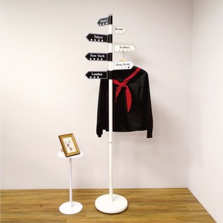 鐵物局 外銷城市衣帽架 堅固耐用360度旋轉七城市指示牌26孔洞收納掛衣架/衣帽架/工業風, 城市衣帽架