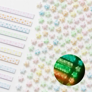 이브유 별접기 종이접기 색종이 별모양 키링만들기 DIY, 420개, 야광10색