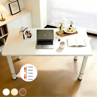 Unihome E0급 높이조절 1인용 학생 공부 책상 튼튼한 사무용 컴퓨터 테이블, 화이트