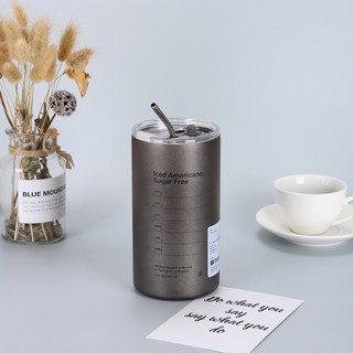 咖啡隨行杯 保溫杯 雙層 不鏽鋼杯, 1個, 灰色600ML