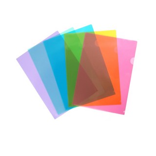 【Databank】A4彩色L型文件夾 0.16mm 資料夾L夾【10入】紅 黃 藍 綠 紫 (E-310-10C), 混色1包, 10個