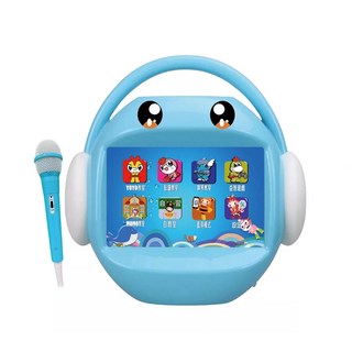 昌兒-（MOMO/YOYO）兒童唱跳學習機128G/視頻機 現貨【育兒三寶之一】, 藍色-內含1支麥克風, 1個