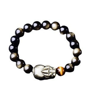 佐運門 專業開光黑曜石貔貅手鍊 招財避邪開運手串