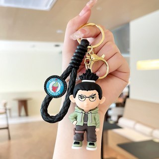 臺灣-出貨 【新款熱銷】卡通動漫火影忍者鑰匙扣掛件卡卡西公仔汽車鑰匙鏈情侶書包掛飾 FXZH, 鹿丸, 1個