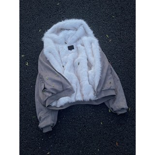 加厚絨毛連帽短版棉服外套 保暖