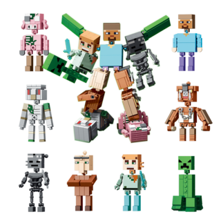 FunKKU 픽셀월드 기사 몬스터 로봇 8in1 블럭세트 레고호환블록 pcs539, 1개, 결합