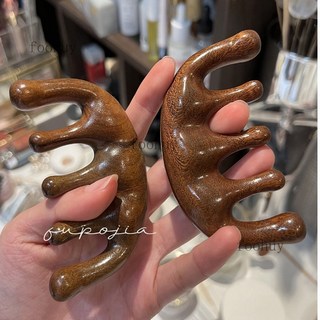 熱賣 趙露思同款按摩梳 木梳 頭皮按摩梳 頭部經絡梳 五指五齒筋絡頭療木梳子 不打結梳子, 五齒按摩梳, 1個