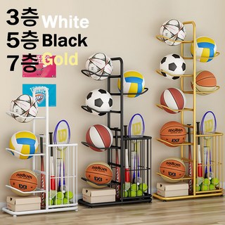 SimHm 공 보관함 농구 축구공 라켓 보관 스포츠 용품 거치대 라켓 보관 깔끔한 정리 공 정리함 수납, White하얀색 5층, 1개