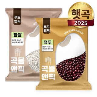 곡물앤픽 국산 찹쌀 500g + 국산 적두 팥 500g, 2개