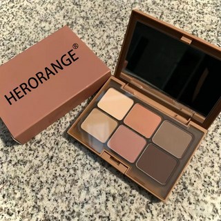 六色眼影盤 ins 面部彩妝盤 全啞光 修容 腮紅 高光 臥蠶 提亮 一體盤, 1個, RAP-六色眼影綜合盤