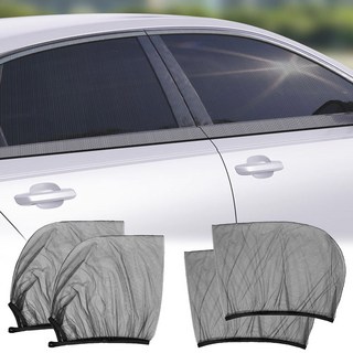 WIDE VIEW 車用防蚊紗窗-前後窗組(露營 車露紗窗 防蚊網 遮陽簾 汽車紗窗 蚊帳 車窗紗網/ST-2406), Black