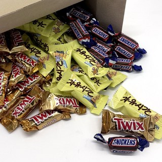 초코바 3종 미니 자유시간+트윅스 미니스+스니커즈 미니어처 총60개입 간식용 초콜릿 개별포장