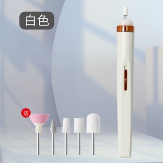 無線磨甲機 贈5種磨頭 電動磨甲機 5合1磨甲機 夜燈照明磨甲機 美甲 卸甲工具, 1個, 優雅白