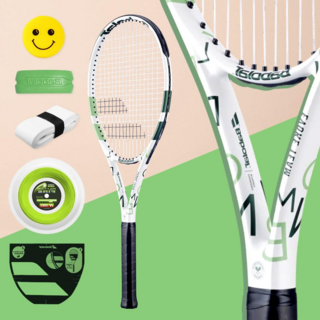 2025 바볼랏 이보크팀 270g 윔블던 여자 테니스라켓 입문 초보자, 1개, 화이트 그린, 2그립