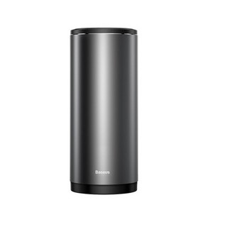 倍思 Baseus 車用垃圾桶 鋁合金 辦公室垃圾桶 500mL 按壓式垃圾桶, 深灰 贈30個垃圾袋, 1個