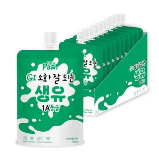 리틀포우 반려동물 생유 펫밀크, 10개, 150ml, 소화가 잘되는 우유, 혼합맛(생유/크랜베리)