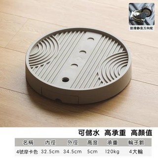 升級隱藏式接水盤 帶煞車 附滾輪, 1個, 新款摩卡色4號<內徑32.5cm>