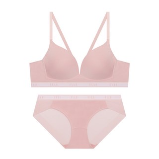 엘르 이너웨어 에어로쿨 컴포트핏 노와이어 올리브그린 브라 팬티 세트