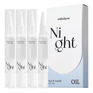위드샨 큐티클 네일 오일펜 대용량, 1세트, 16ml, 나이트 케어 4개