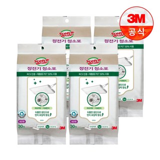 3M 스카치브라이트 정전기 청소포 표준형 30매 (28cm*21cm), 4세트