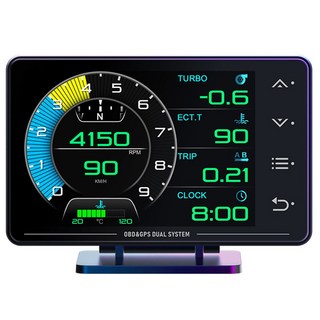 XS 3.5吋液晶觸控汽車抬頭顯示器：OBD2 GPS雙系統，陀螺儀多功能儀錶, 1套, OBD2+GPS雙系統