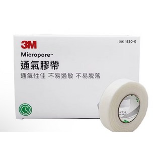 3M 通氣膠帶 1吋/半吋通氣紙膠 透氣紙膠 白色固定膠帶 紙膠 醫療膠帶1530-1 1530-0紙膠帶, 1個, 3M透氣膠帶半吋/1530-0