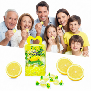 [이탈리아 직수입 캔디 선물세트] 포지타노 positano lemon 선물용 카스텔리모 레몬캔디 선물 200g 하트박스 입덧 임산부 졸음방지 사무실 수입 캔디 유럽 회사 가족 간식, 2박스