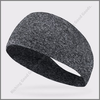 運動吸汗髮帶頭巾：透氣排汗、彈性止滑運動頭帶 男女通用, 麻花灰, 1個
